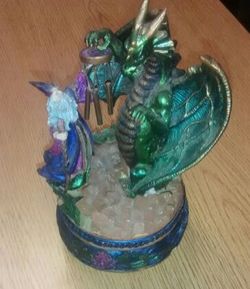 Musical Dragon/Wizard Statue