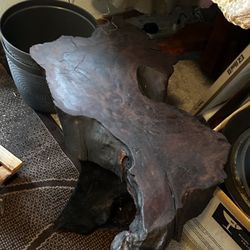 burned red wood stump