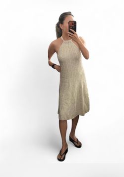 Ralph Lauren cream cable cashmere knit halter dress in a Size S