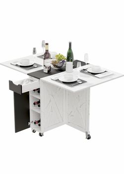 White  and black dinner table and 4 chairs