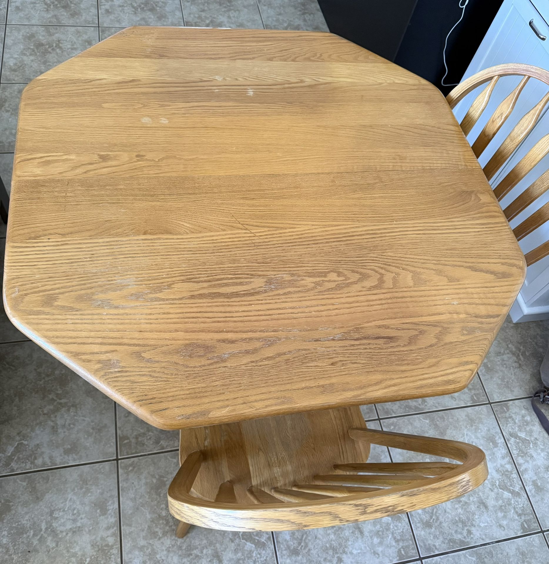 Wooden Table (PLUS LEAF) and 4 chairs