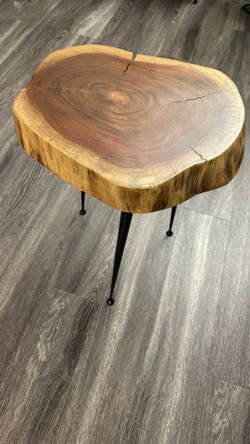 Live Edge Wood Slab Side Table