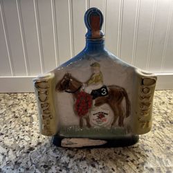 CHURCHILL DOWNS 1971 JIM BEAM BOURBON WHISKEY DECANTER STOPPER,RUN FOR THE ROSES