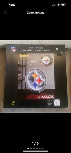 NFL Team Pride LED Infinity Logo 3D Light Pittsburgh Steelers Brand New