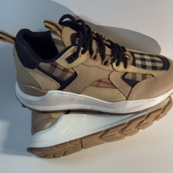 Burberry Check and leather ladies sneakers Size 9