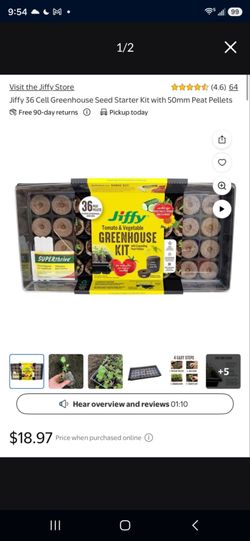Jiffy Tomato & Vegetable Greenhouse Kit 36 Peat Pellets