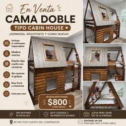 Cabin double bed with matress