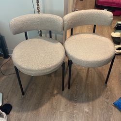 Camel Colored Dining Chair Duo
