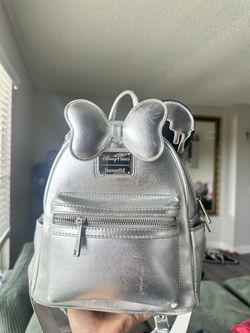 Disney Park Loungefly 100 Year Minnie Mouse Silver Drip Backpack