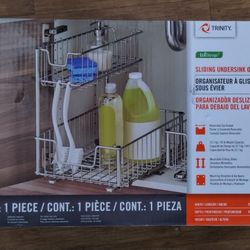 Trinity SLIDING STEEL UNDER-SINK 2-BASKET ORGANIZER Also Mounts on SHELF or CABINET *NEW