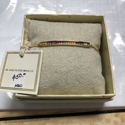 Multi-Stone 18k Adjustable Bracelet 