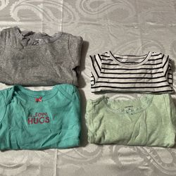 4pc Long Sleeve Bodysuit Baby Girls Size 6 Month Baby