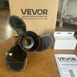 NIB VEVOR Outboard Propeller, Upgrade OEM 15 Spline Tooth Aluminum Outboard Boat Propeller Fit Mercury Engines 40-140 HP, 4-1/4" Gearcase, 3-Blade, RH