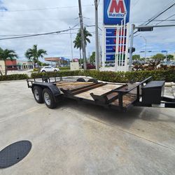 Open Trailer 7x16 "2018" Double Axle, Pulls Amazing One Owner Clean Documentation In Hand ✋️ READ DESCRIPTION FIRST, LEA PRIMERO. 