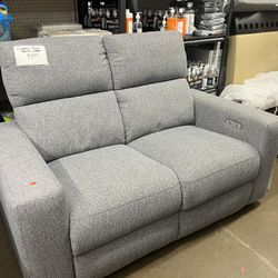 Gray Fabric Loveseat