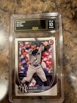 2025 Bowman Ben Rice #85 Rookie GMA Gem MT 10