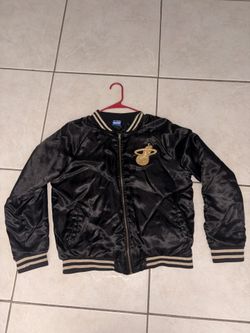 Miami heat bomber, Black and Gold, Large Kids