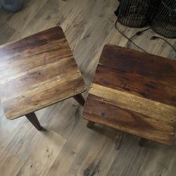 Wood End Tables Set