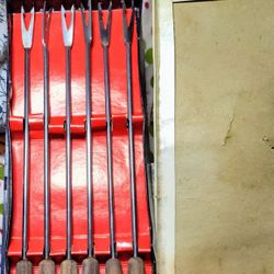 Vintage Never Used Stainless Steel Foundue Fork Set