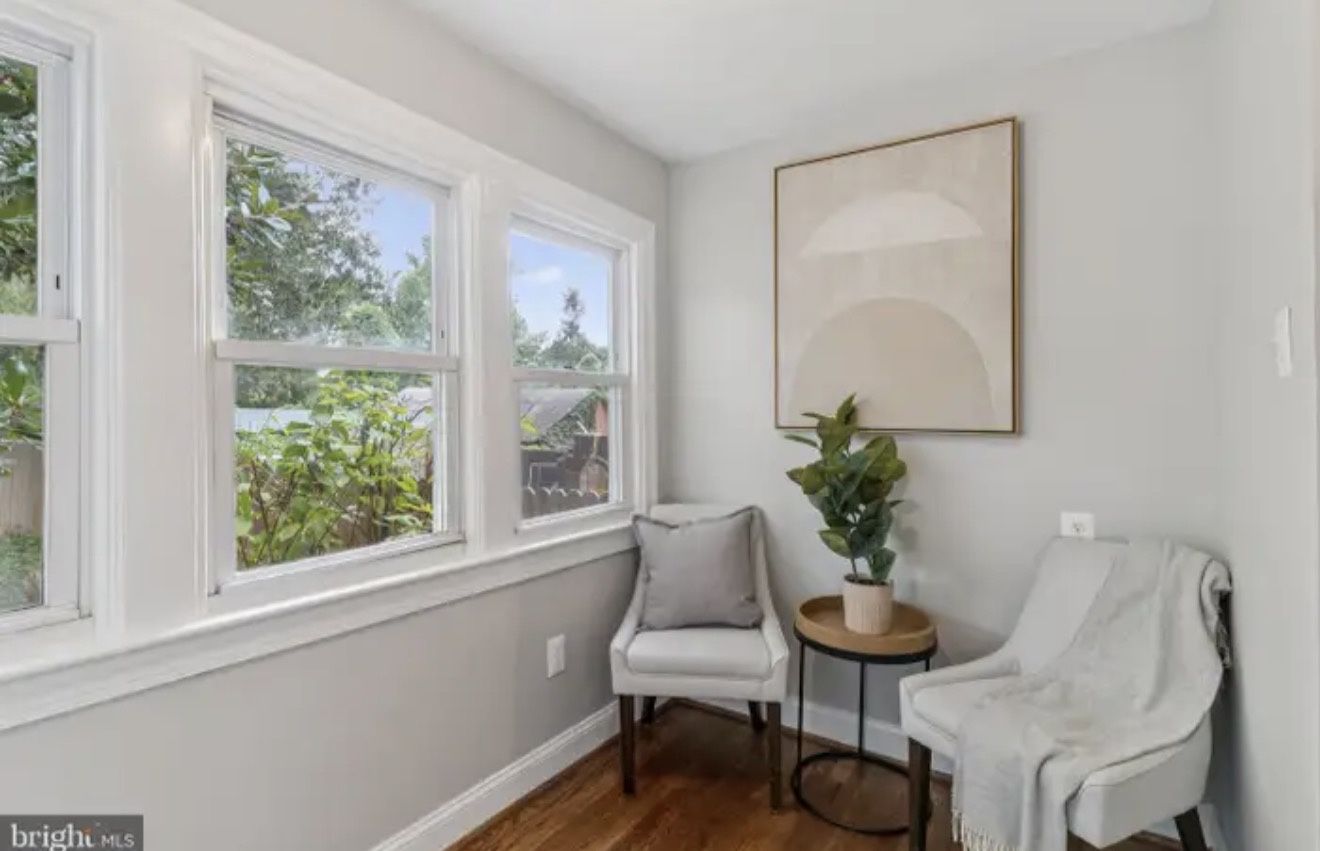 2 Accent Chairs, Side Table, Art work