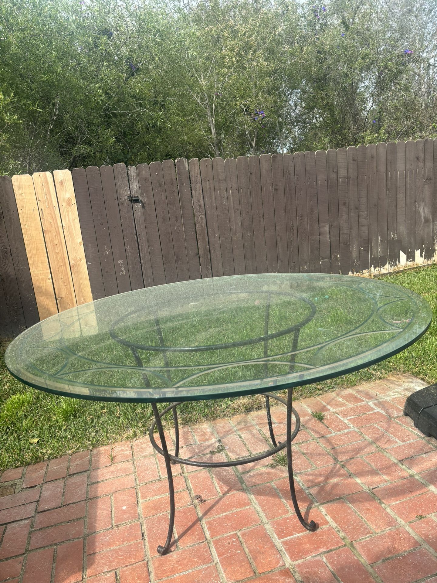 LARGE Glass Outdoor Table