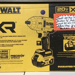 Dewalt 20V Max XR Brushless 1/2” Impact Wrench Kit W/ 2 5.0AH Batteries & Charger Brand New 