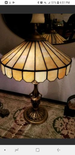 Antique Art Nouveau Tiffany Style Bronze Lamp