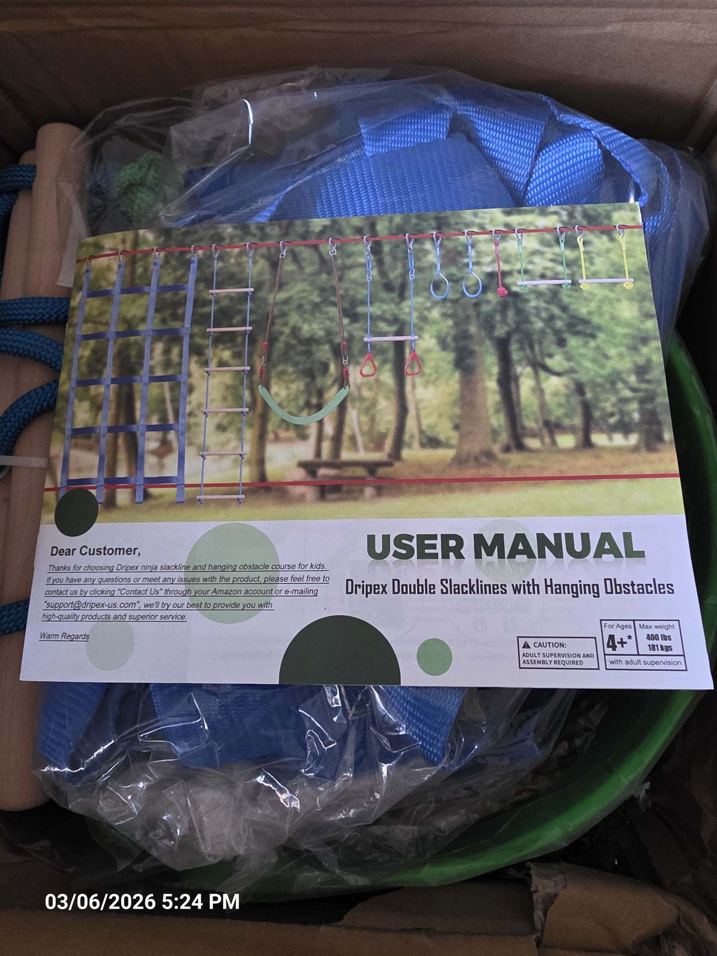 Driplex Double Slacklines with Hanging Obstacles