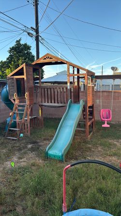 Kids wooden swing set $350