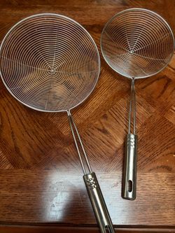 Stainless Steel Wire Skimmer Spoons Set of 2