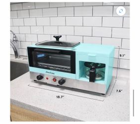 Retro 3-in-1 Breakfast Station - Coffee maker + griddle + toaster oven