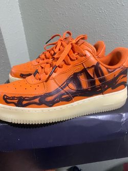 Nike Air Force 1 Low Orange Skeleton Halloween 2020 Size 7 Authentic, like new