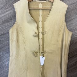 Cool Vintage Pale Leather / Suede Vest 