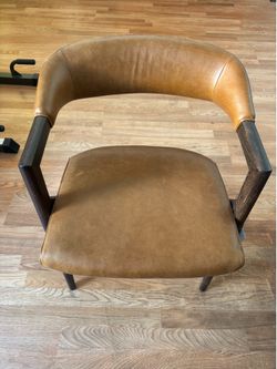 Brand New Designer Furniture – West Elm Anton Storage Table + Premium Leather Chair + Addison Oak Dining Chair