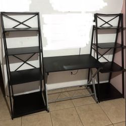 Book Shelves And Table 