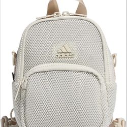 Adidas Women's Airmesh Convertible Mini Backpack-Crossbody Bag, Alumina Beige