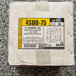 4" Square (4S) Deep Box Welded 2-1/8" Deep Raised Ground Emboss