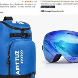 Ski Goggles And Ski Boot Bag