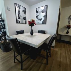 Artemis Marble Dining Table Set W/4 Chairs