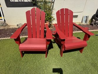 Red Adirondack Chairs – Set of 2