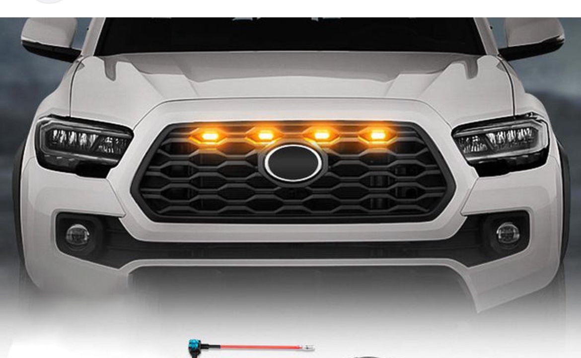 Black Matte Grill TRD Style With Raptor Lights