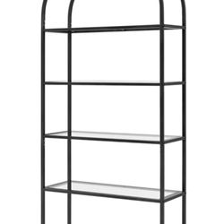 Adrianne Black Etagere Bookcase – 72” Tall – Modern, Like New!