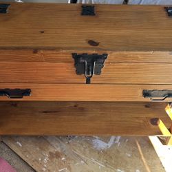 rustic solid wood storage chest hope chest console table with drawer L47”*D15”*H31”(address in description)  👇delivery 🚚 available within 15 miles f
