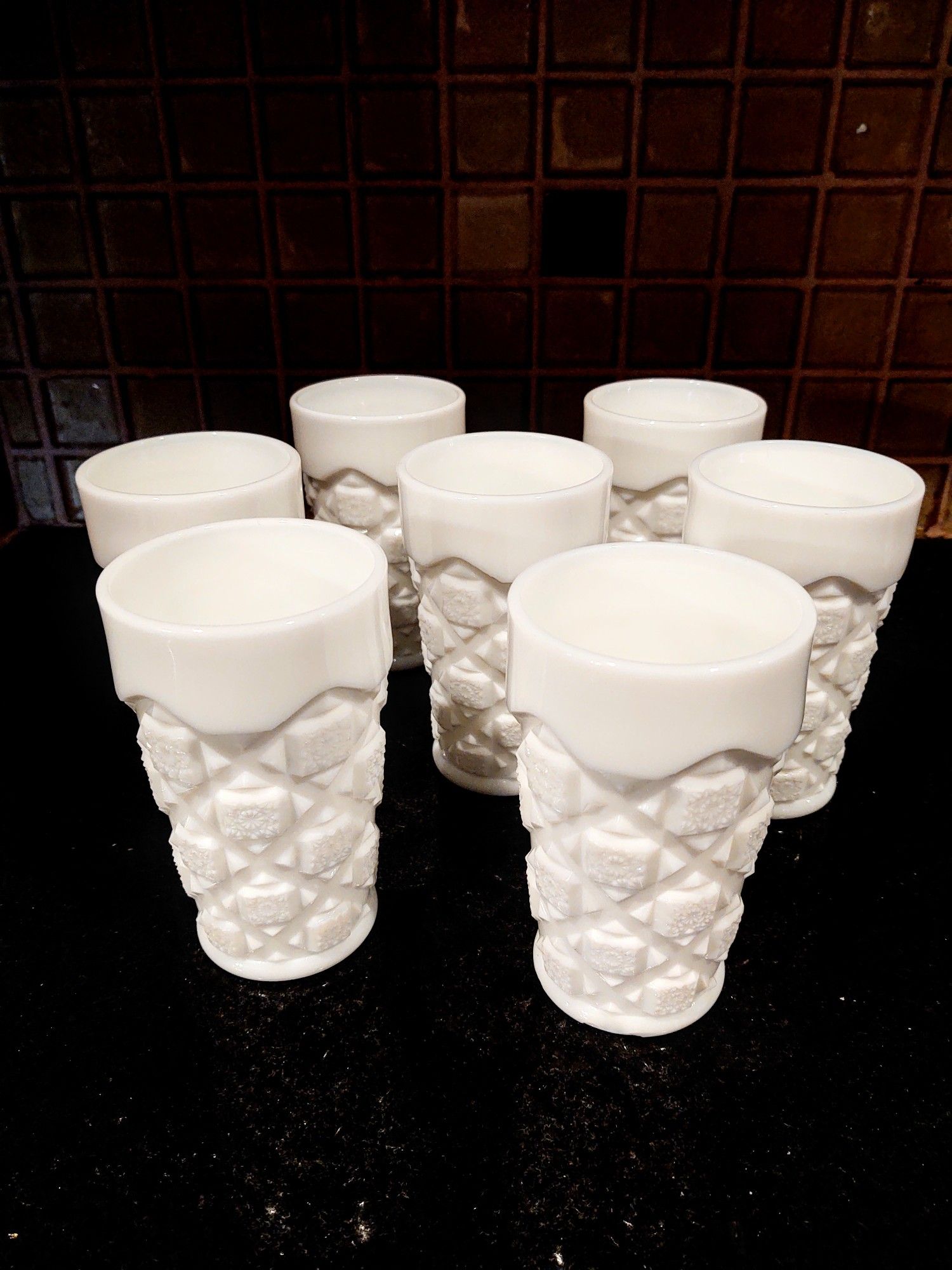 Vintage Milk Glass Tumblers