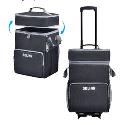 72-Can Large Rolling Cooler, Leakproof Insulated Soft Cooler Bag with Wheels and Handle Collapsible for Beach Camping Patio Travel Outdoor