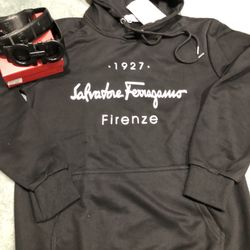 Black Farragamo Hoodie.     S,m,l