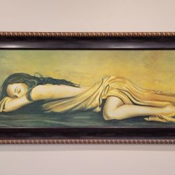 Ron Di Scenza Resting Reclining Woman Oil Reproduction 62x27