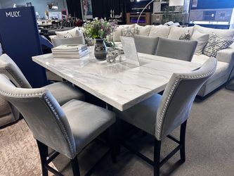 Stunning marble dining table set! 🚨🤍✨ Easy Financing!