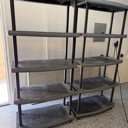 Black garage shelves