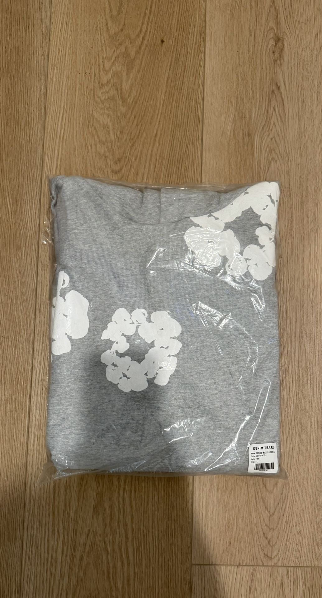 Grey Denim Tear Hoodie